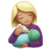 👩🏼‍🍼 woman feeding baby: medium-light skin tone display on Apple